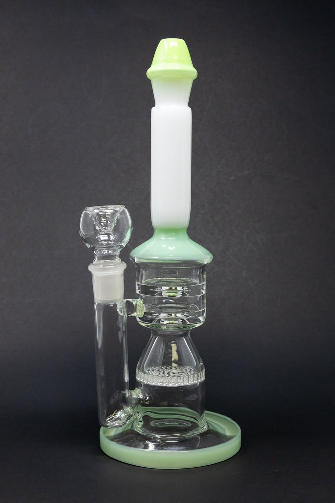 Dark Slate Gray 11" Premium White Neck Rocket Honeycomb Bong