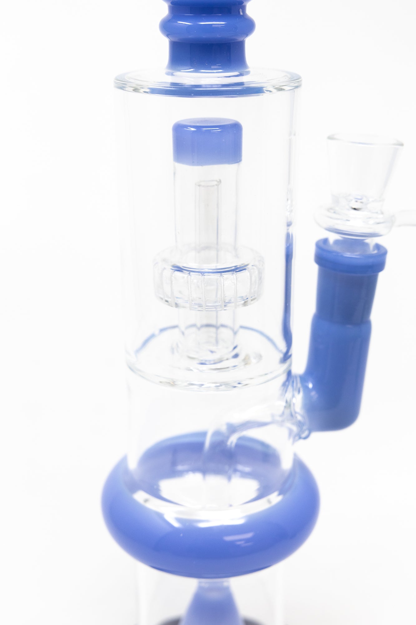 16" Blue Flat Base Double Percolator Bong