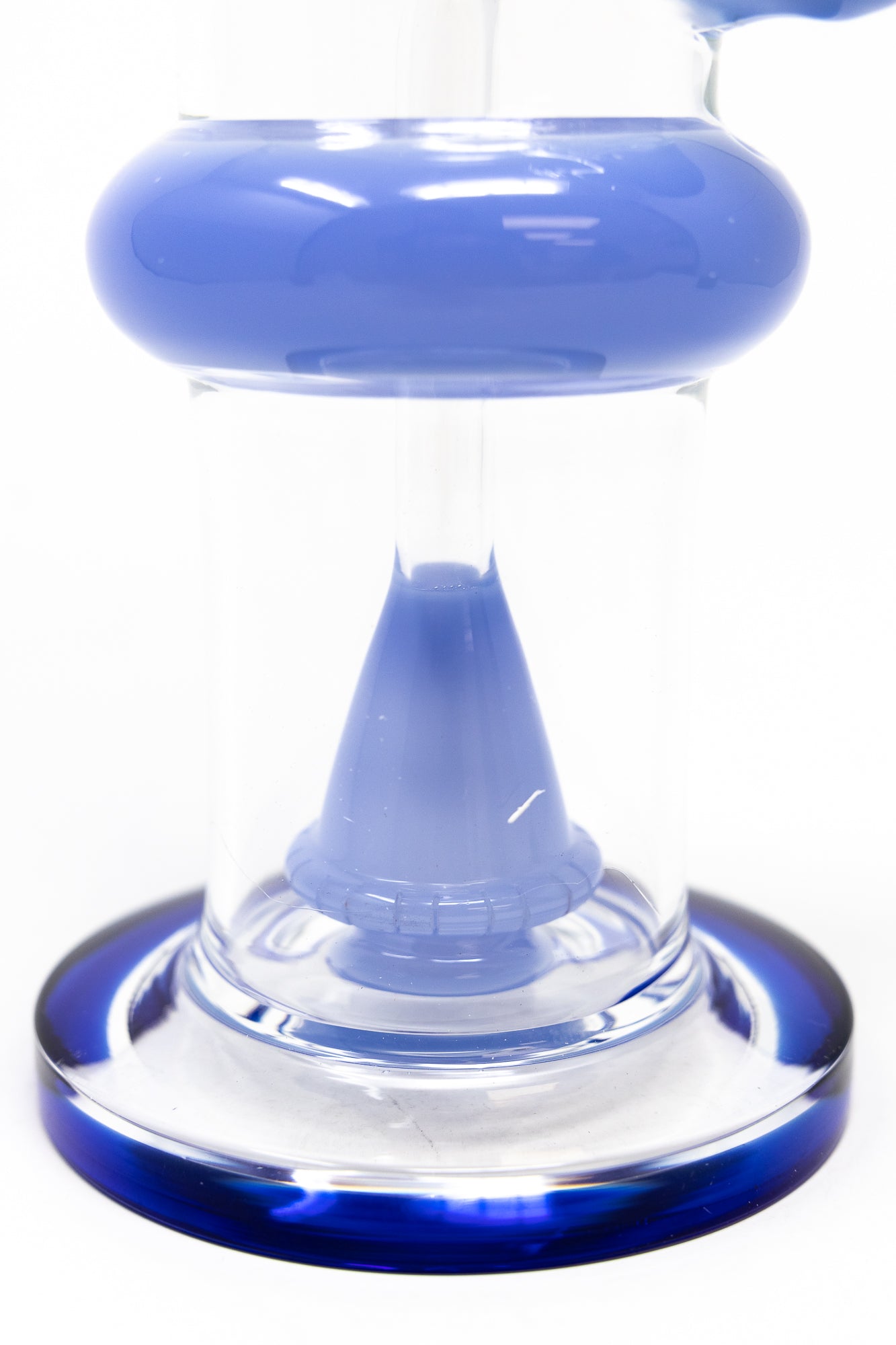 16" Blue Flat Base Double Percolator Bong