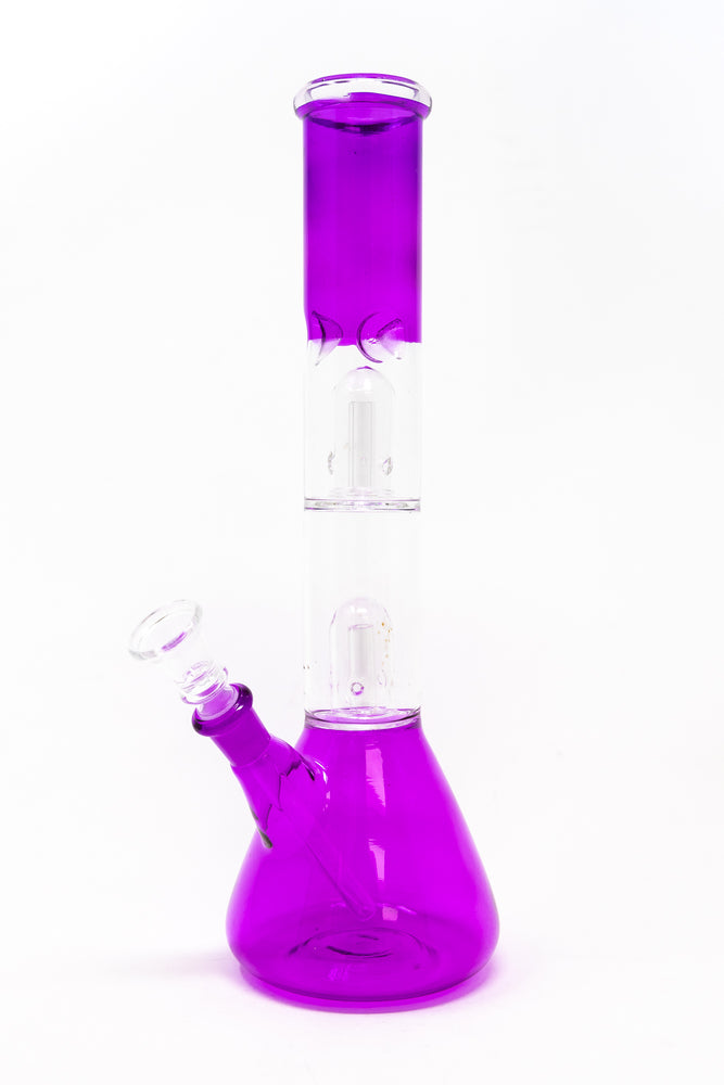 12" Purple Double Percolator Bong