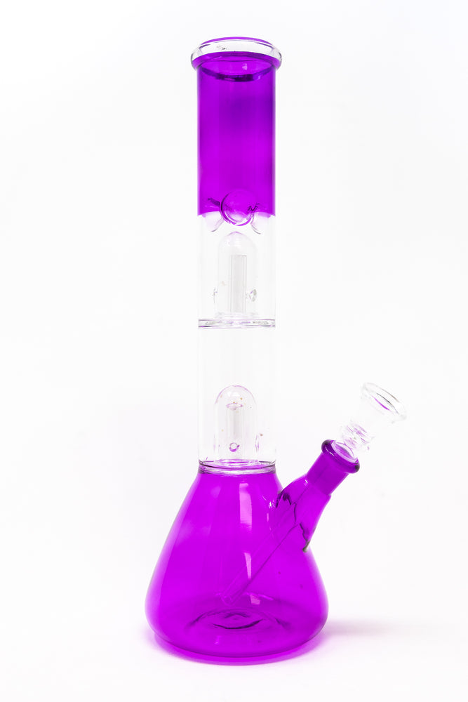 12" Purple Double Percolator Bong