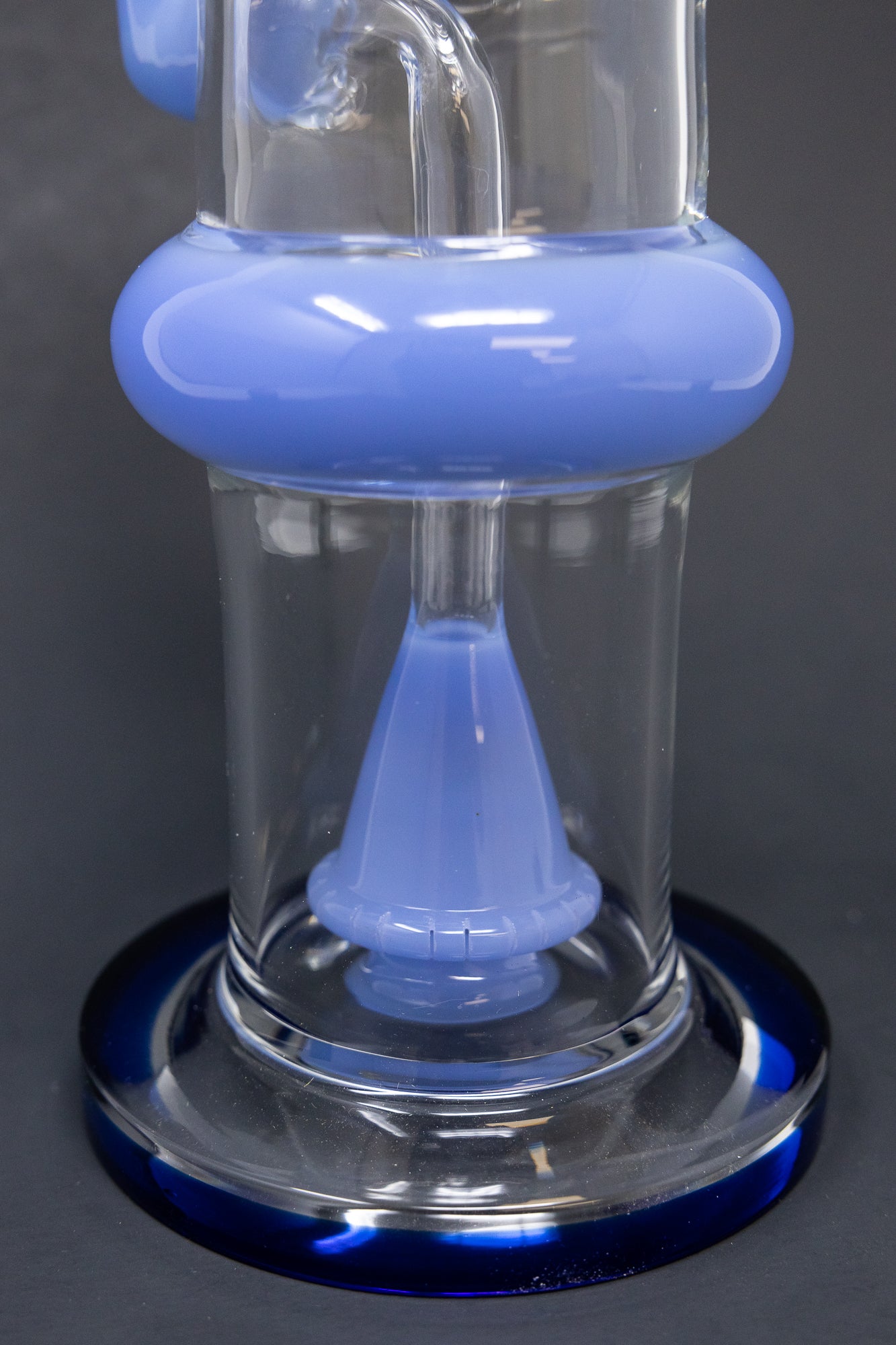 16" Blue Flat Base Double Percolator Bong