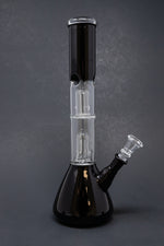 12" Black Double Percolator Bong