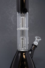 12" Black Double Percolator Bong