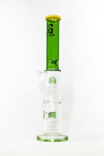 14" Stoned Genie Green Double Percolator Bong