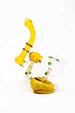 Premium Heavy Amber Double Chamber Bubbler w/ Carb Hole