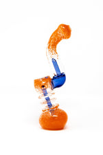 7" Orange/Blue Sherlock Glass Bubbler w/ Percolator