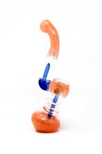 7" Pink/Blue Sherlock Glass Bubbler w/ Percolator