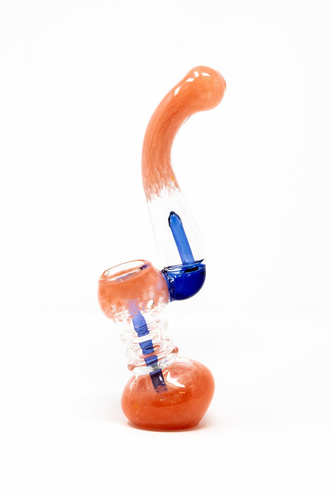 7" Pink/Blue Sherlock Glass Bubbler w/ Percolator