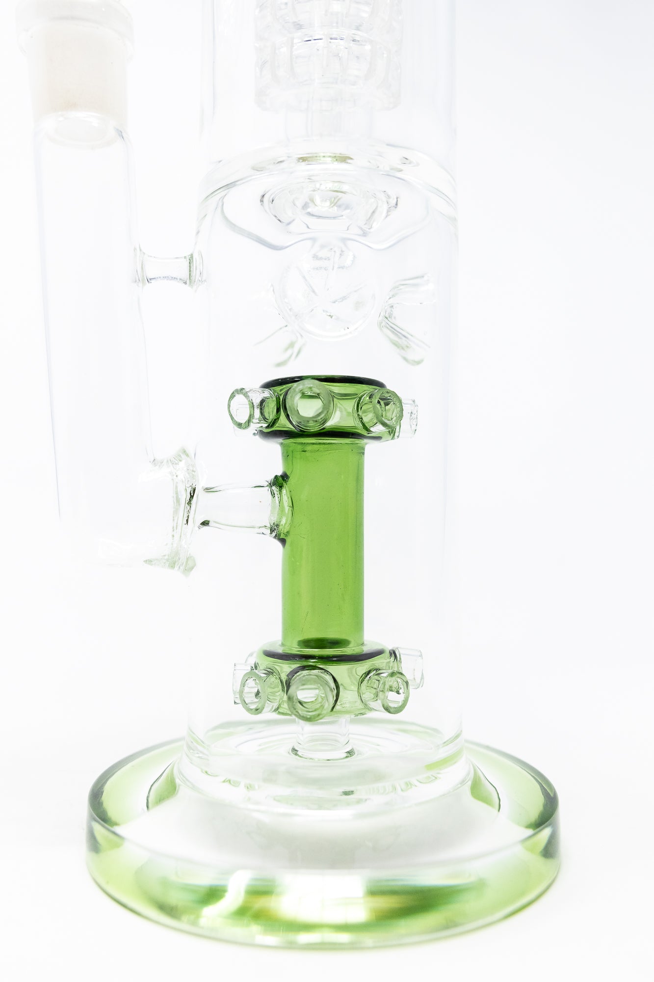 15" Green Double Percolator Bong w/ Ice Catcher