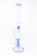 15" Light Blue Double Percolator Bong w/ Ice Catcher