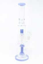 15" Light Blue Double Percolator Bong w/ Ice Catcher
