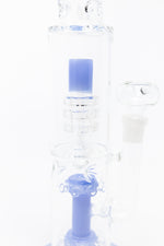 15" Light Blue Double Percolator Bong w/ Ice Catcher