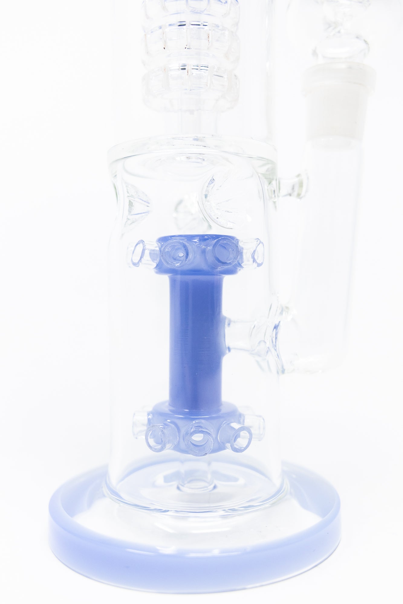 15" Milky Blue Double Percolator Bong w/ Ice Catcher