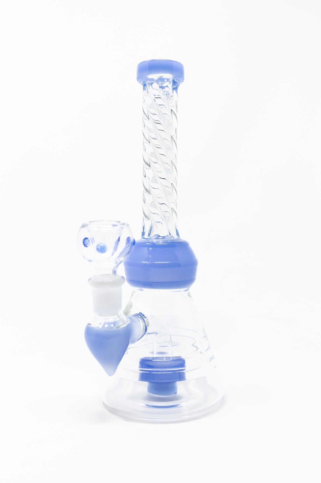 7" Blue Twisted Straight Neck Bong