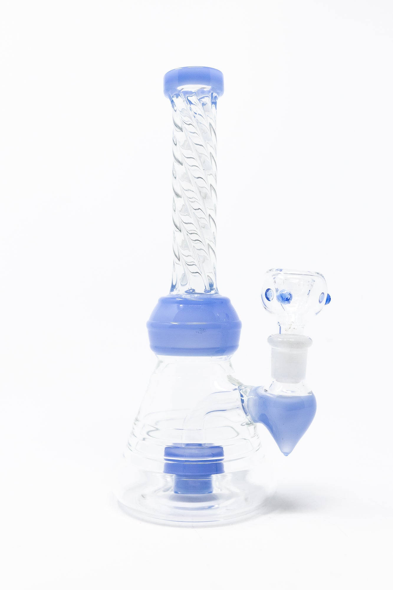 7" Blue Twisted Straight Neck Bong
