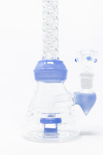 7" Blue Twisted Straight Neck Bong