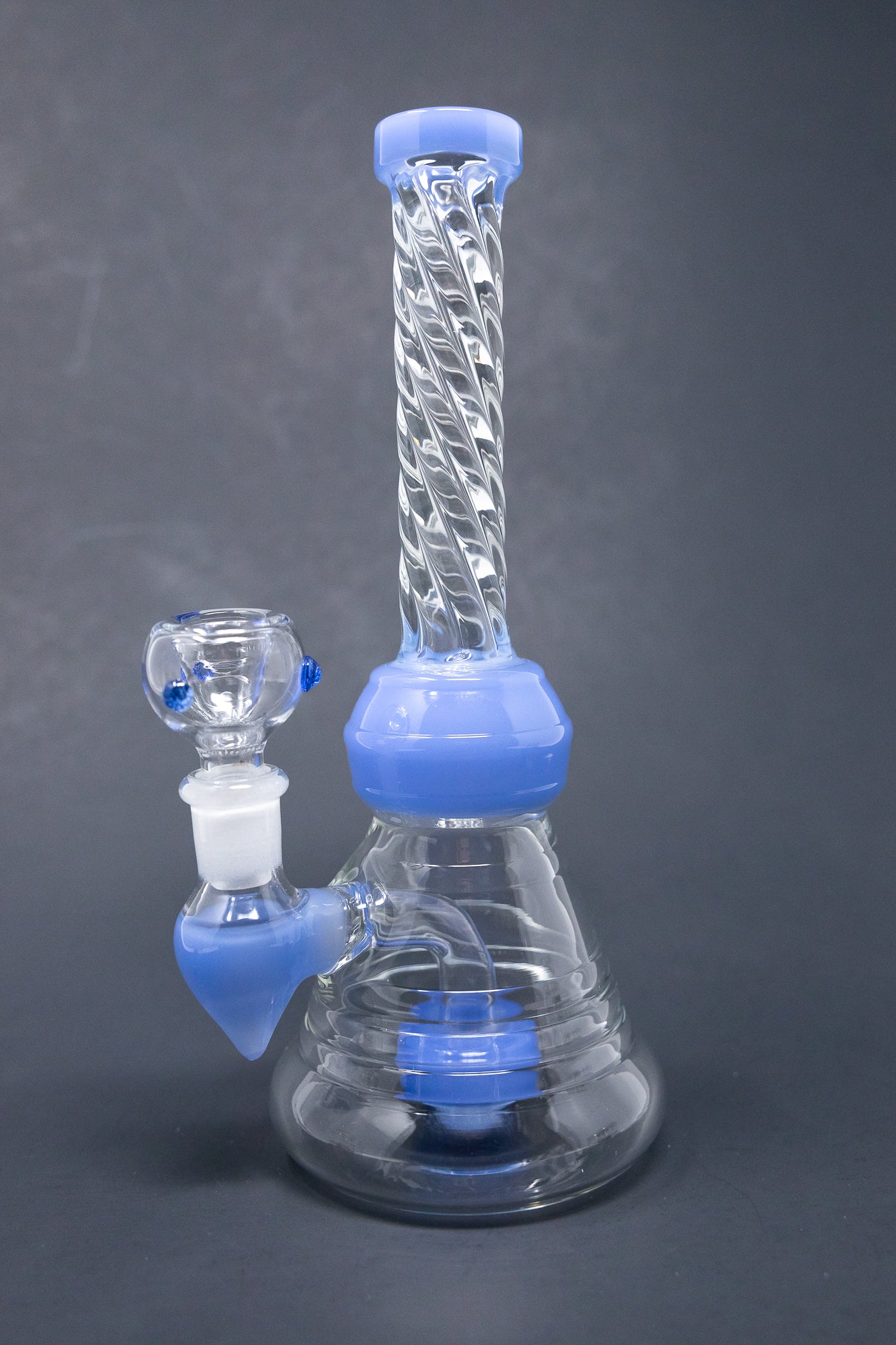7" Blue Twisted Straight Neck Bong