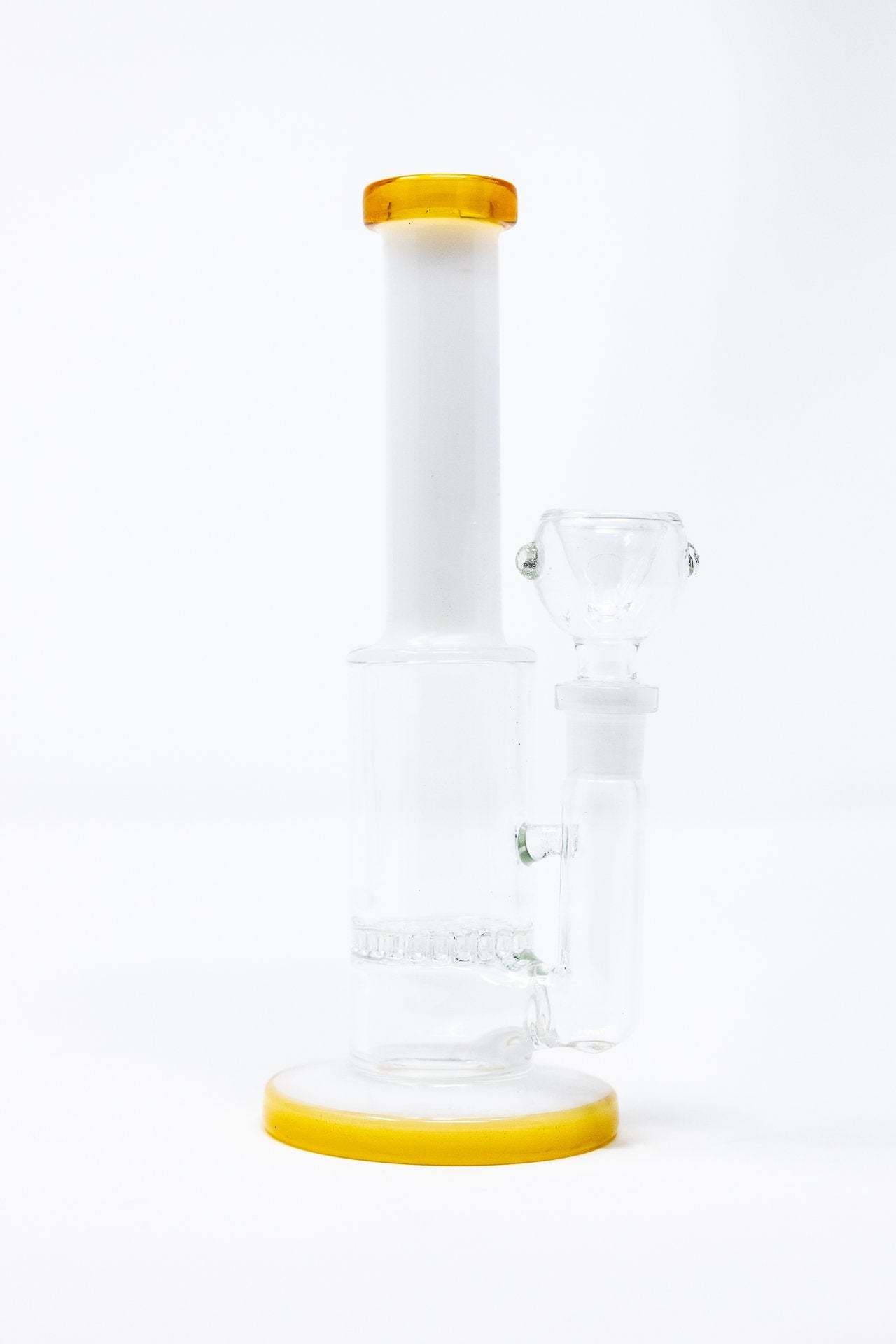 9” White Neck Honeycomb Percolator Designer Bong