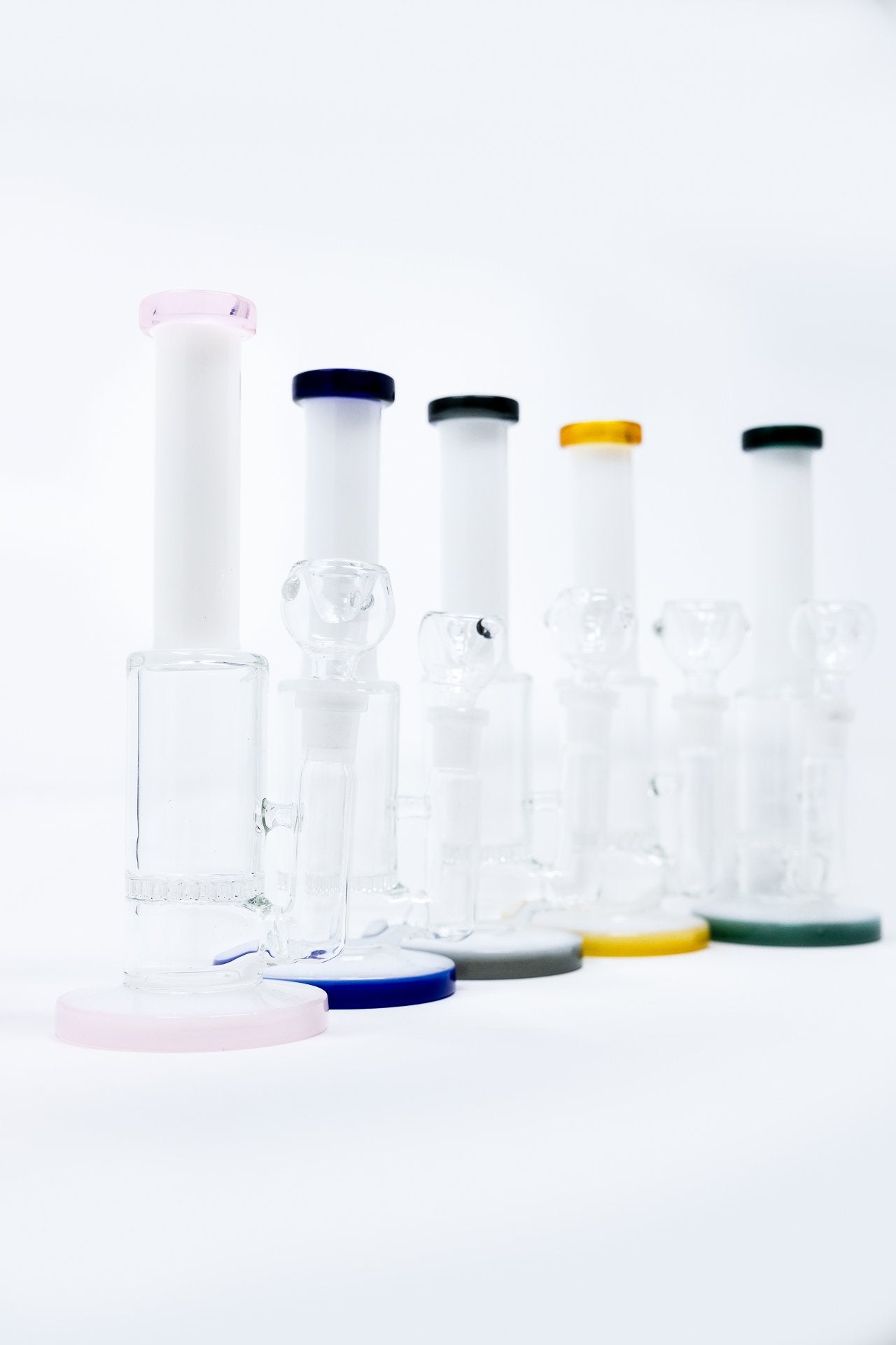 9” White Neck Honeycomb Percolator Designer Bong