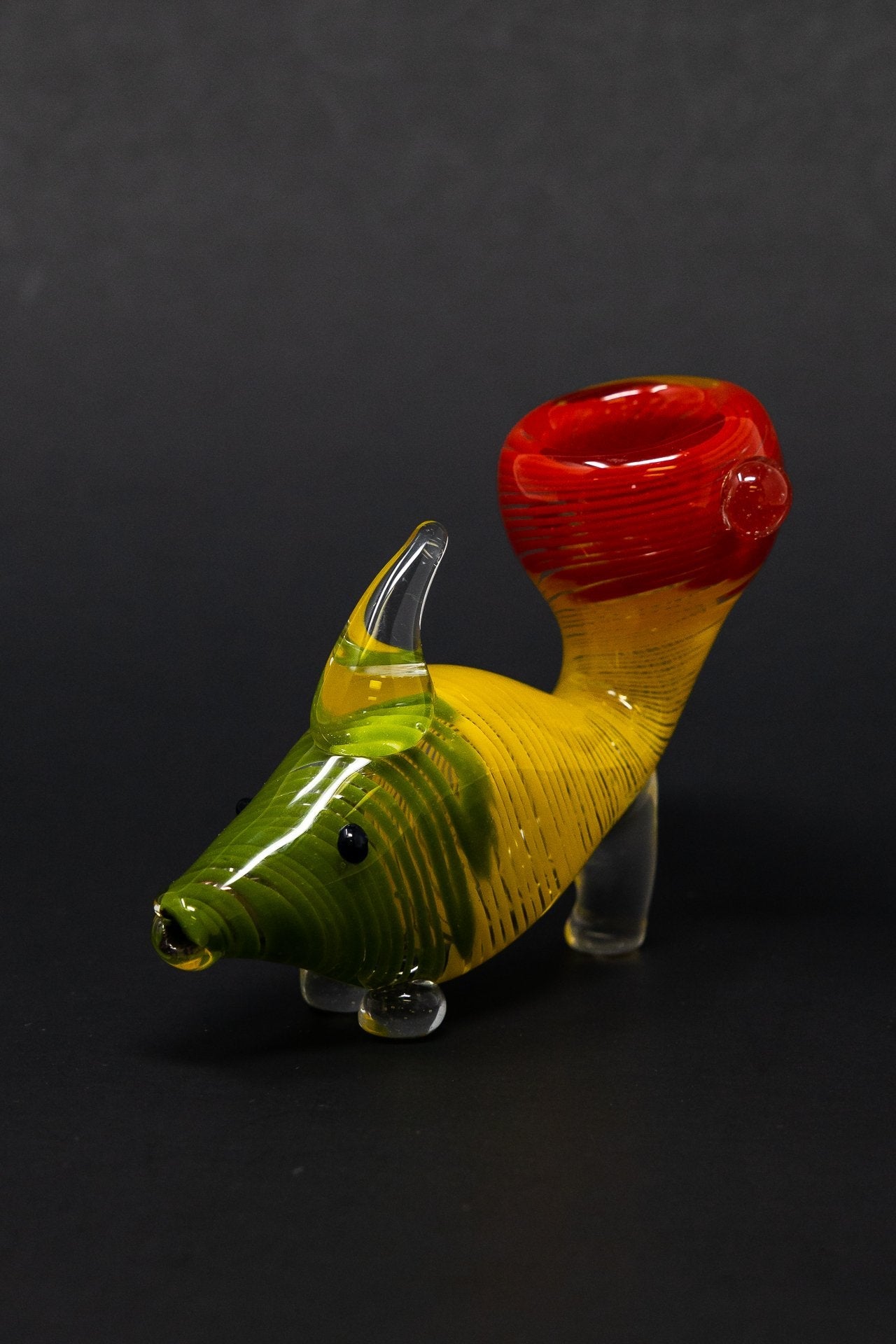3.5" Rasta Fish Glass Pipe StonedGenie.com