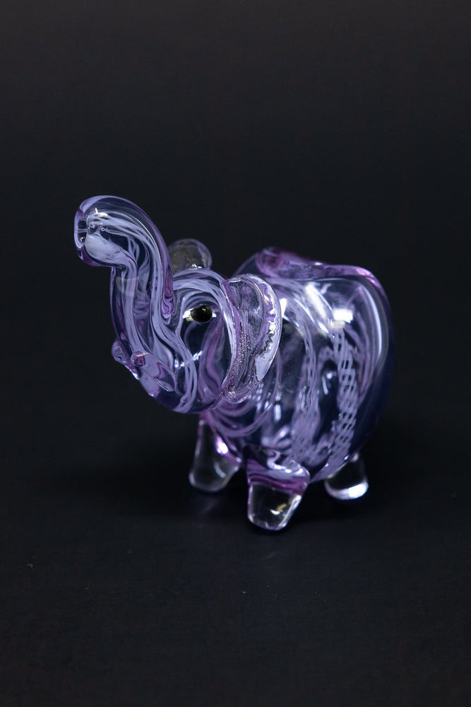 3" Lavender Elephant Swirl Glass Hand Smoking Pipe