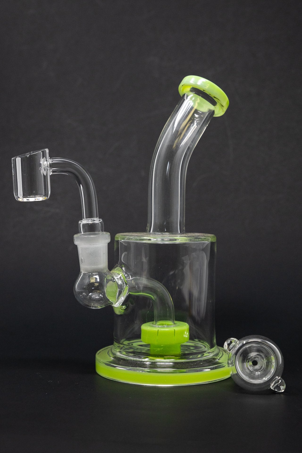 White Smoke 6" Flat Base Shower Bend Dab Rig 