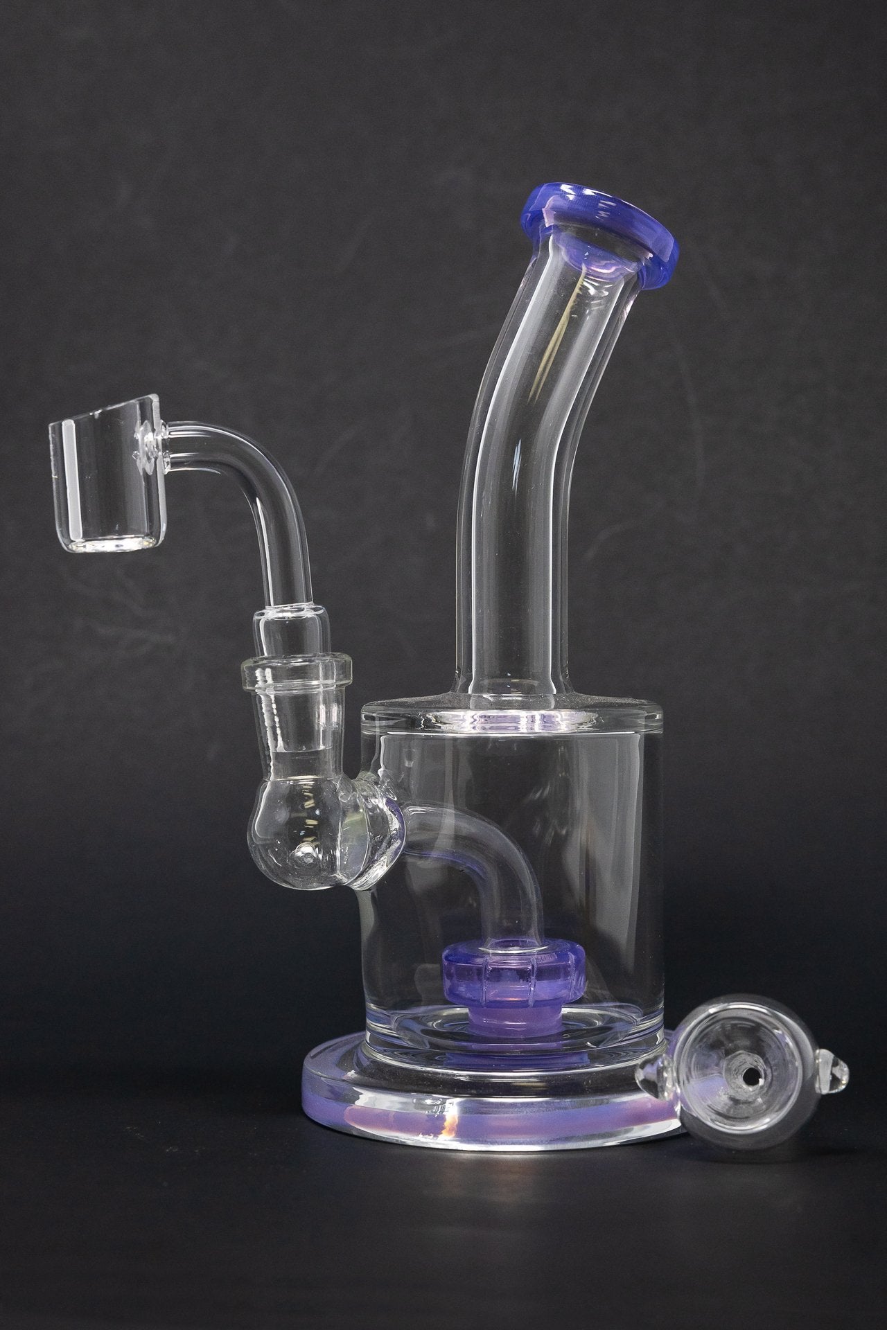 6.5" Flat Base Shower Bend Dab Rig StonedGenie.com