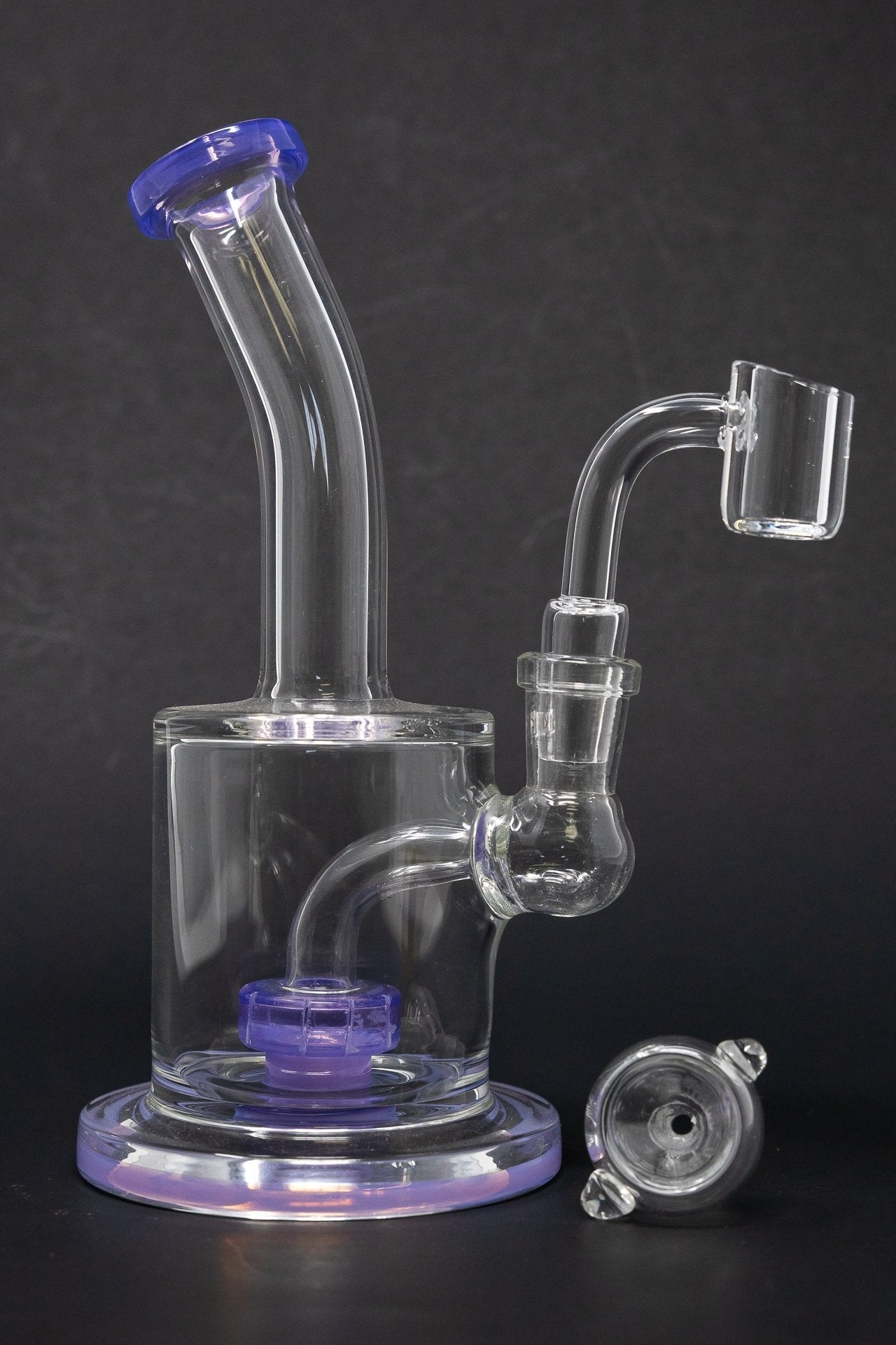 6.5" Flat Base Shower Bend Dab Rig StonedGenie.com