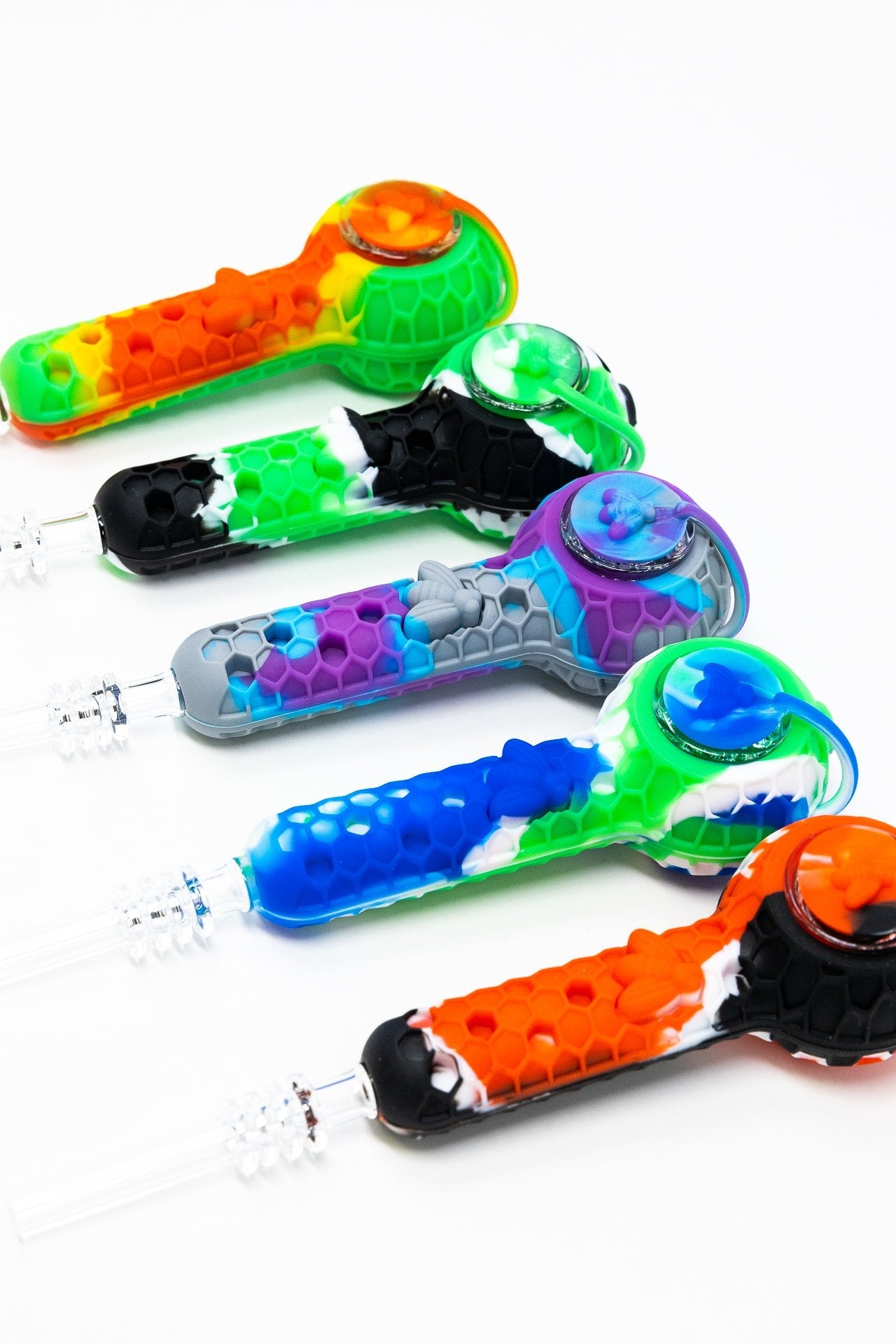 4" Silicone Nectar Collector w/ Quartz Tip