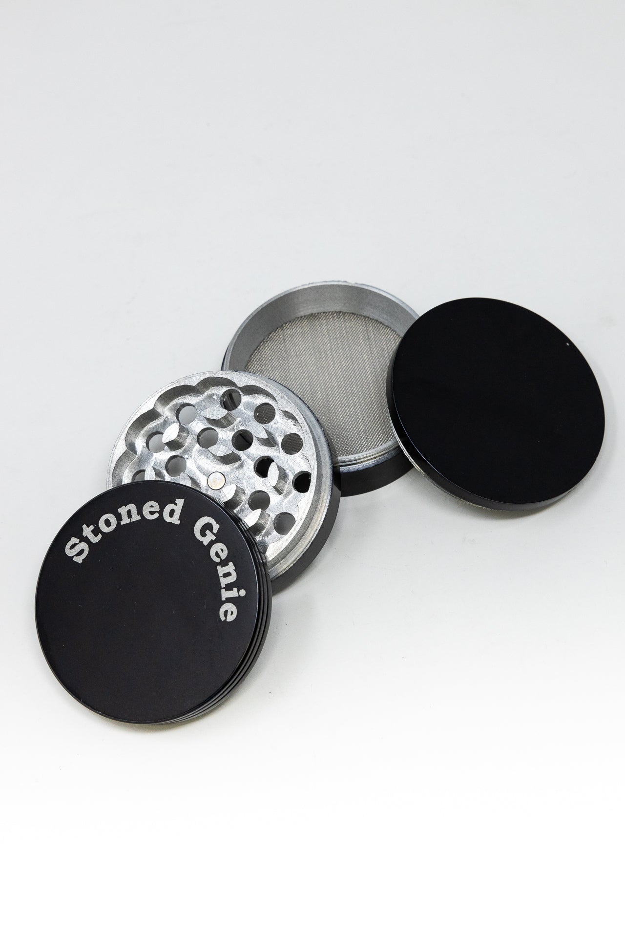 4-Piece Herb SG Black Magnetic Metal Grinder w/ Sharp Teeth