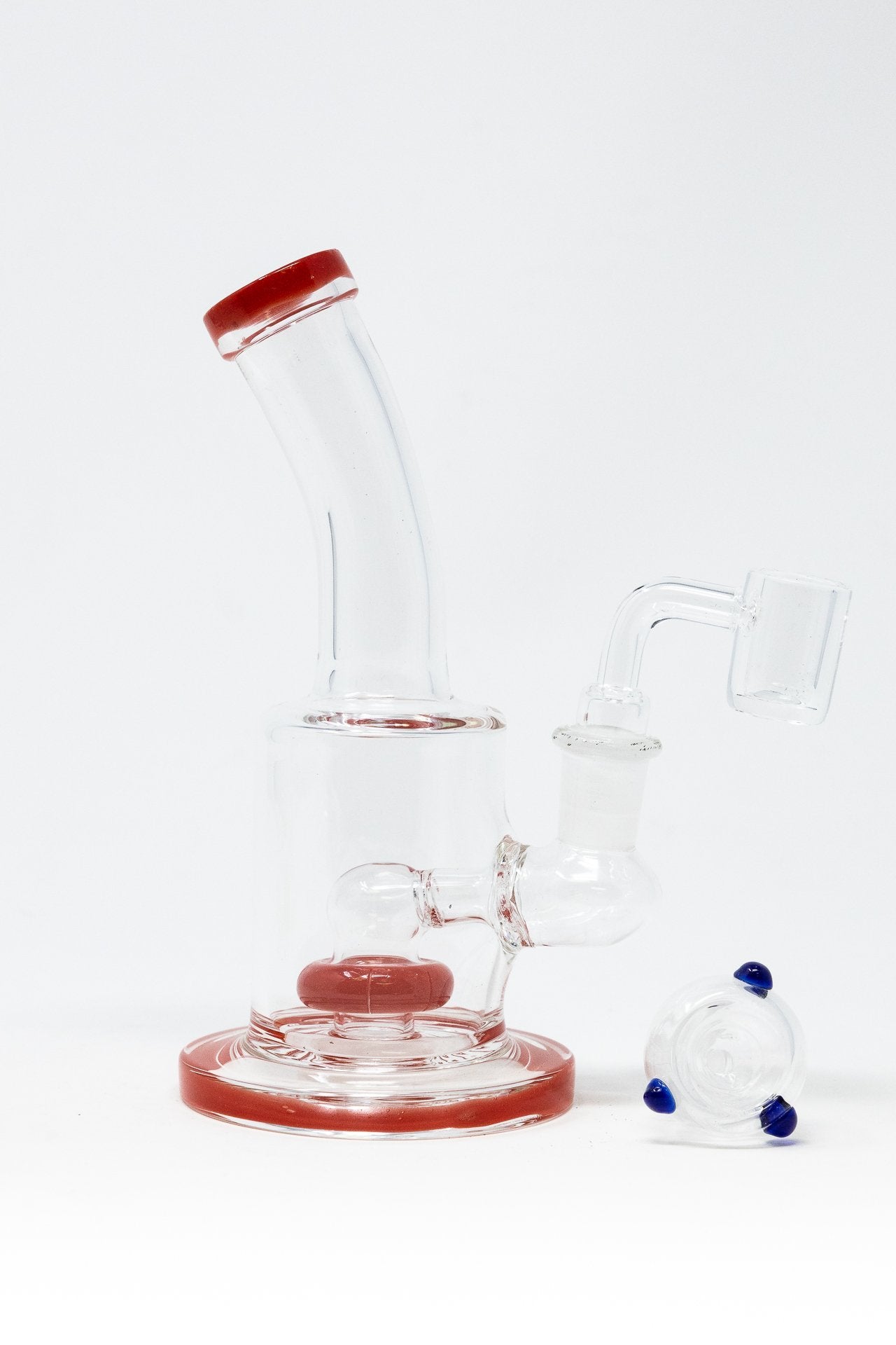 6" Red Flat Base Shower Bend Dab Rig