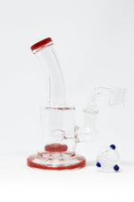 6" Red Flat Base Shower Bend Dab Rig