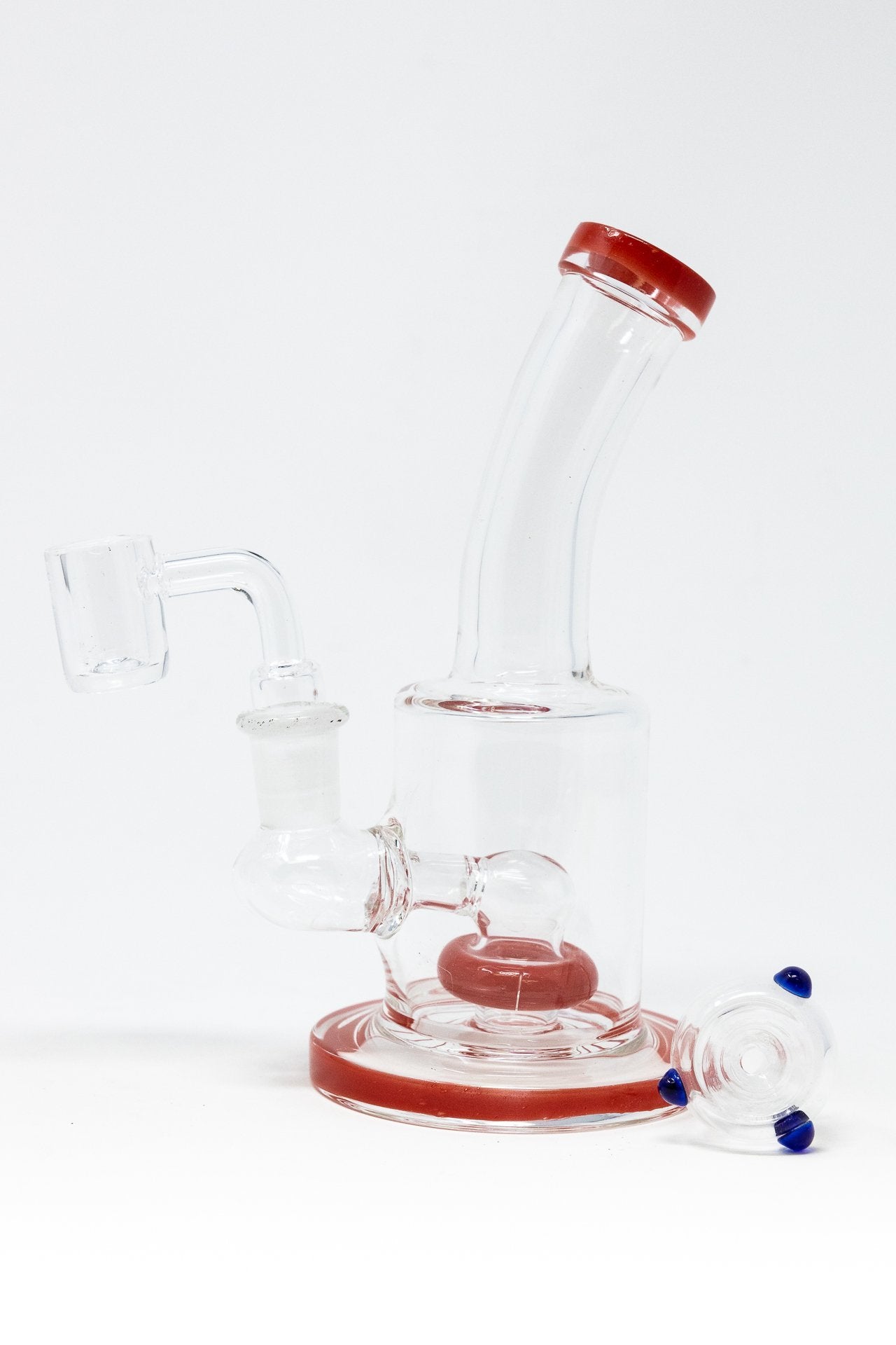 6" Red Flat Base Shower Bend Dab Rig