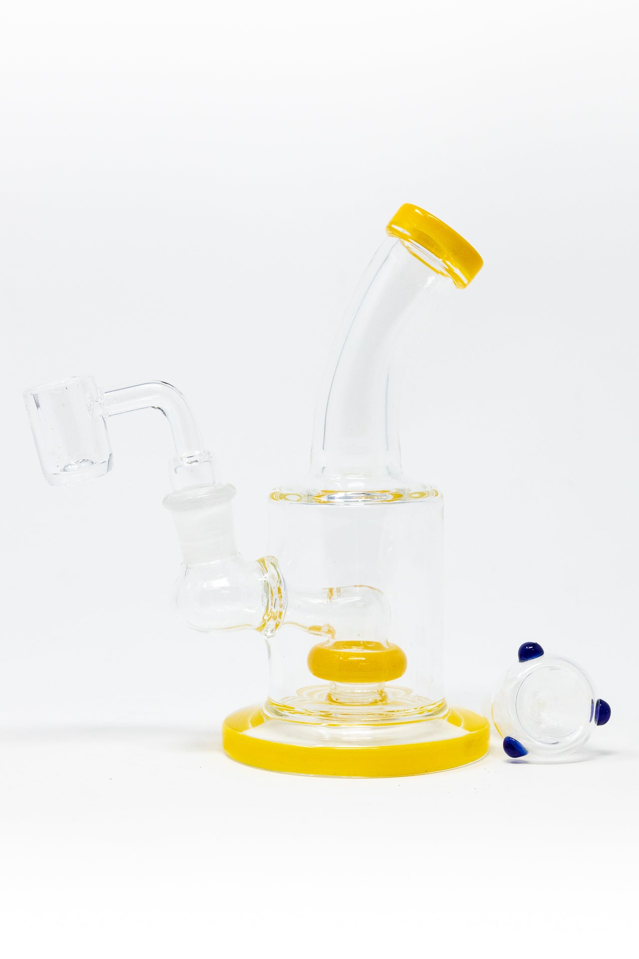 6" Yellow Flat Base Shower Bend Dab Rig