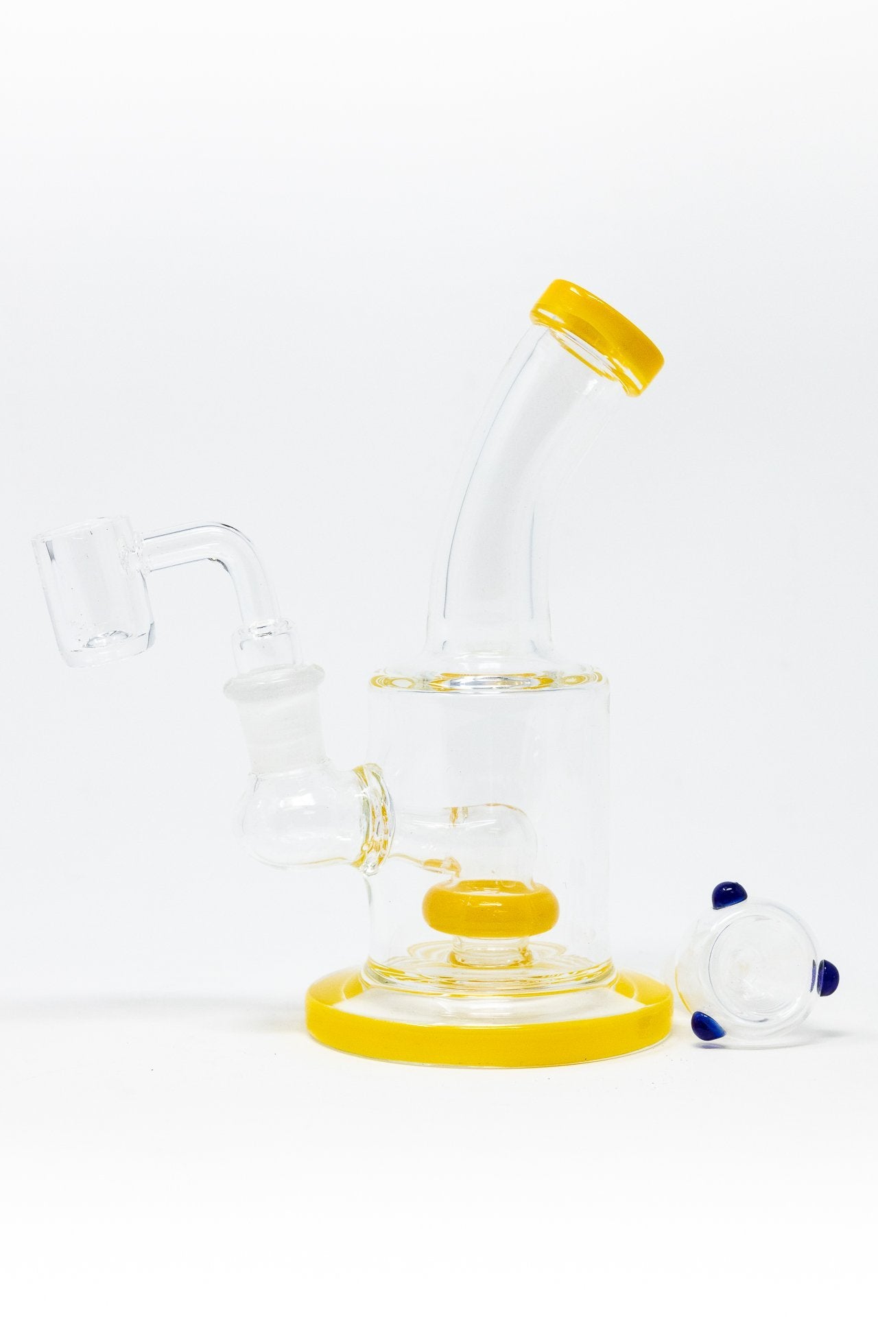 6" Yellow Flat Base Shower Bend Dab Rig
