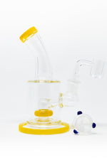 6" Yellow Flat Base Shower Bend Dab Rig