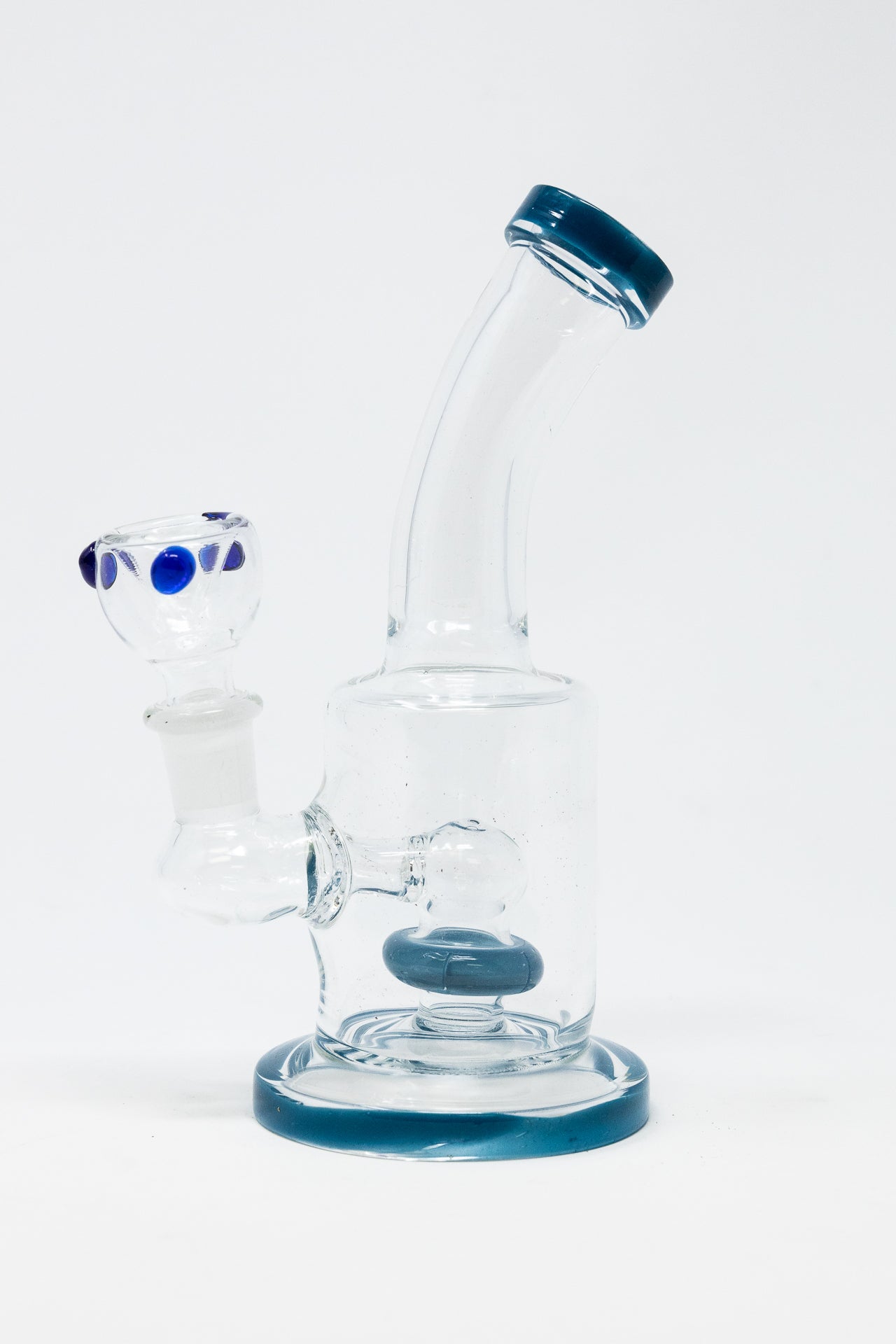 6" Blue Flat Base Shower Bend