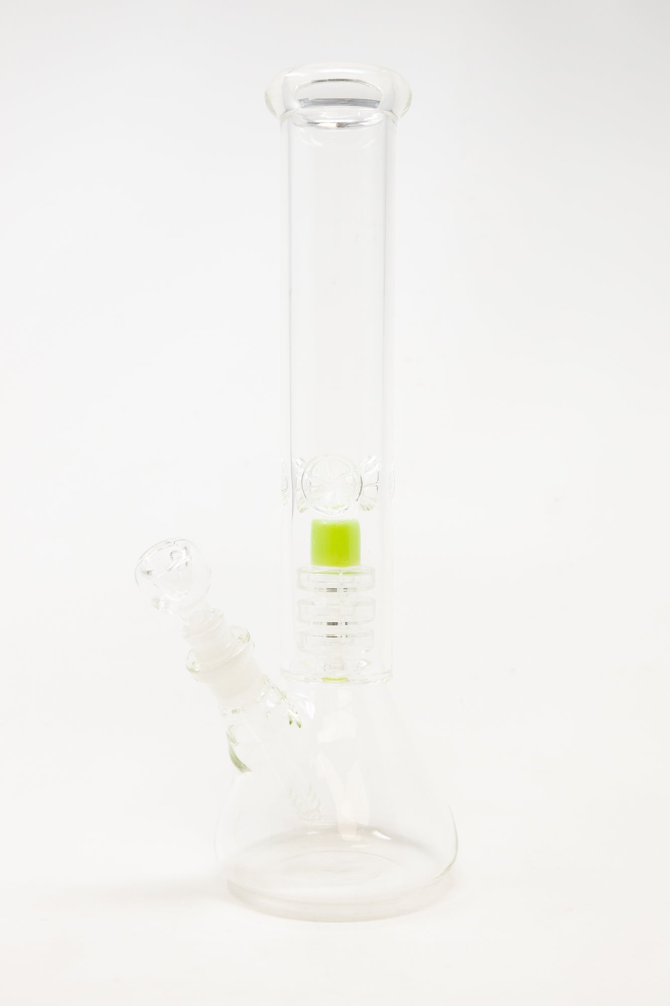 14" Green Slime Percolator Beaker Bong w/ Ice Catcher