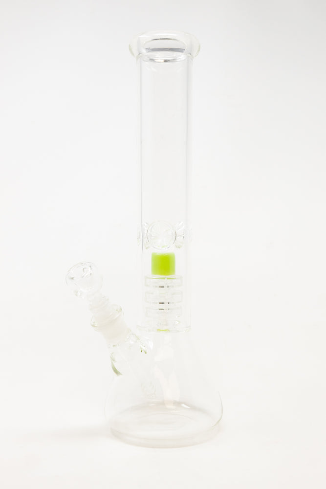 14" Green Slime Percolator Beaker Bong w/ Ice Catcher