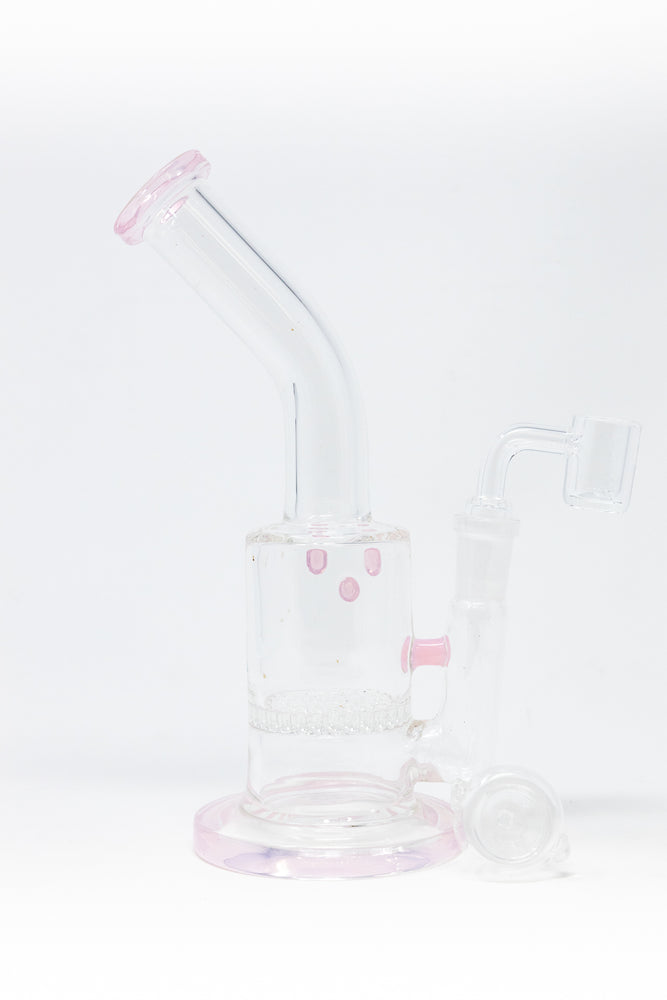 7" Pink Honeycomb Shower Bend Dab Rig