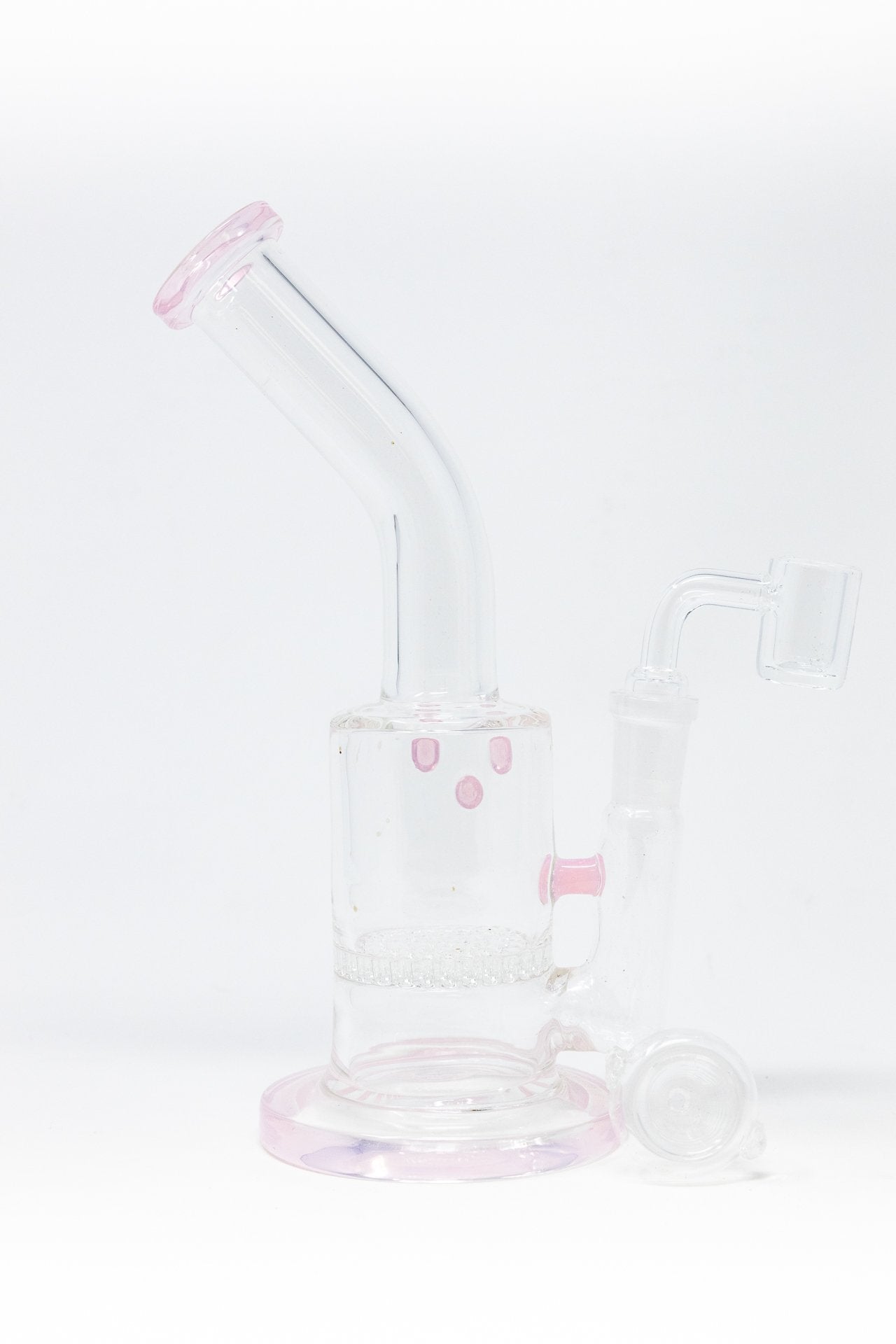 7" Pink Honeycomb Shower Bend Dab Rig StonedGenie.com