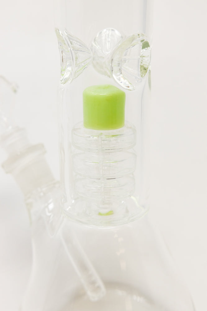 14" Green Slime Percolator Beaker Bong w/ Ice Catcher