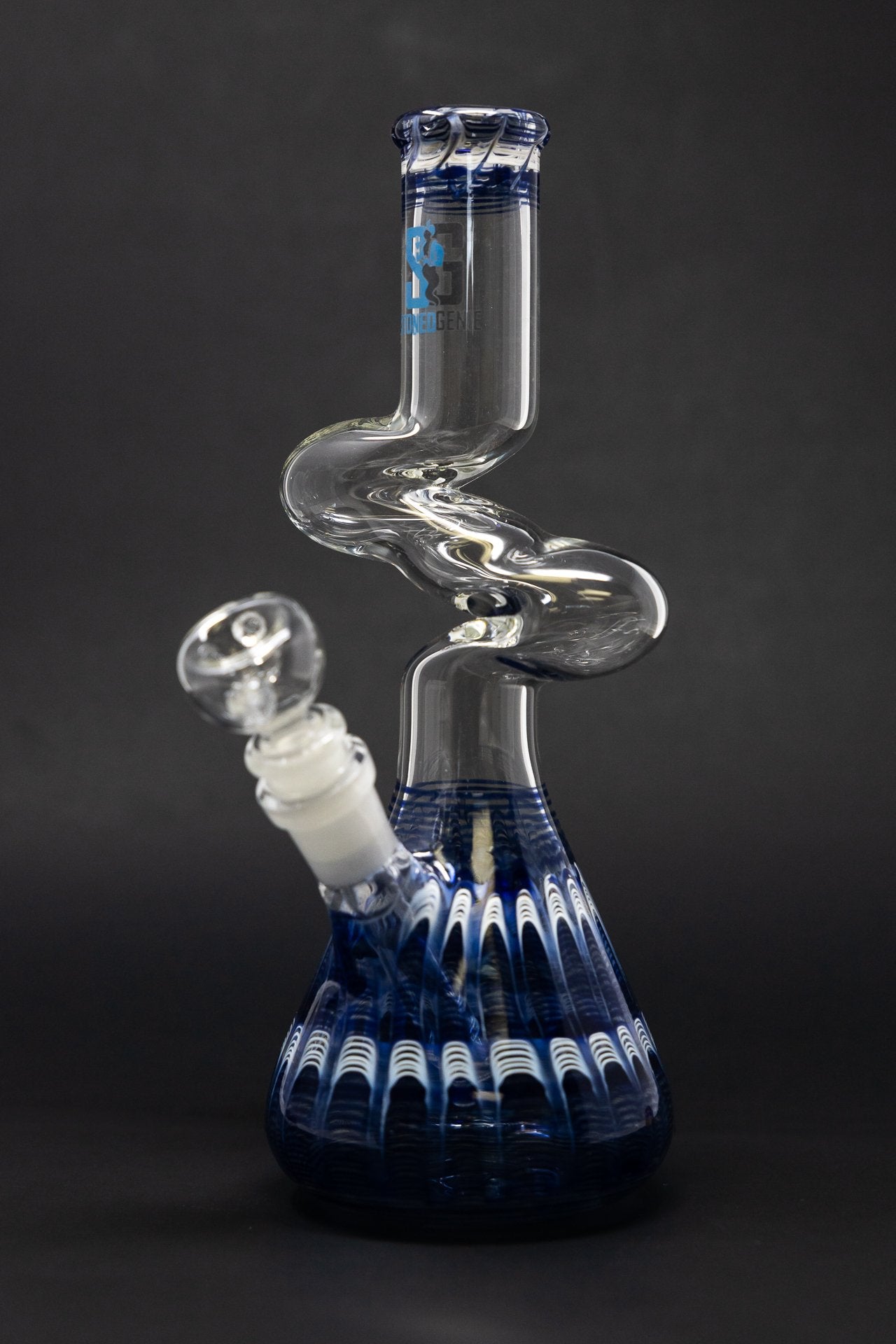 Lavender 10" Stoned Genie Glass Blue Designer Zong