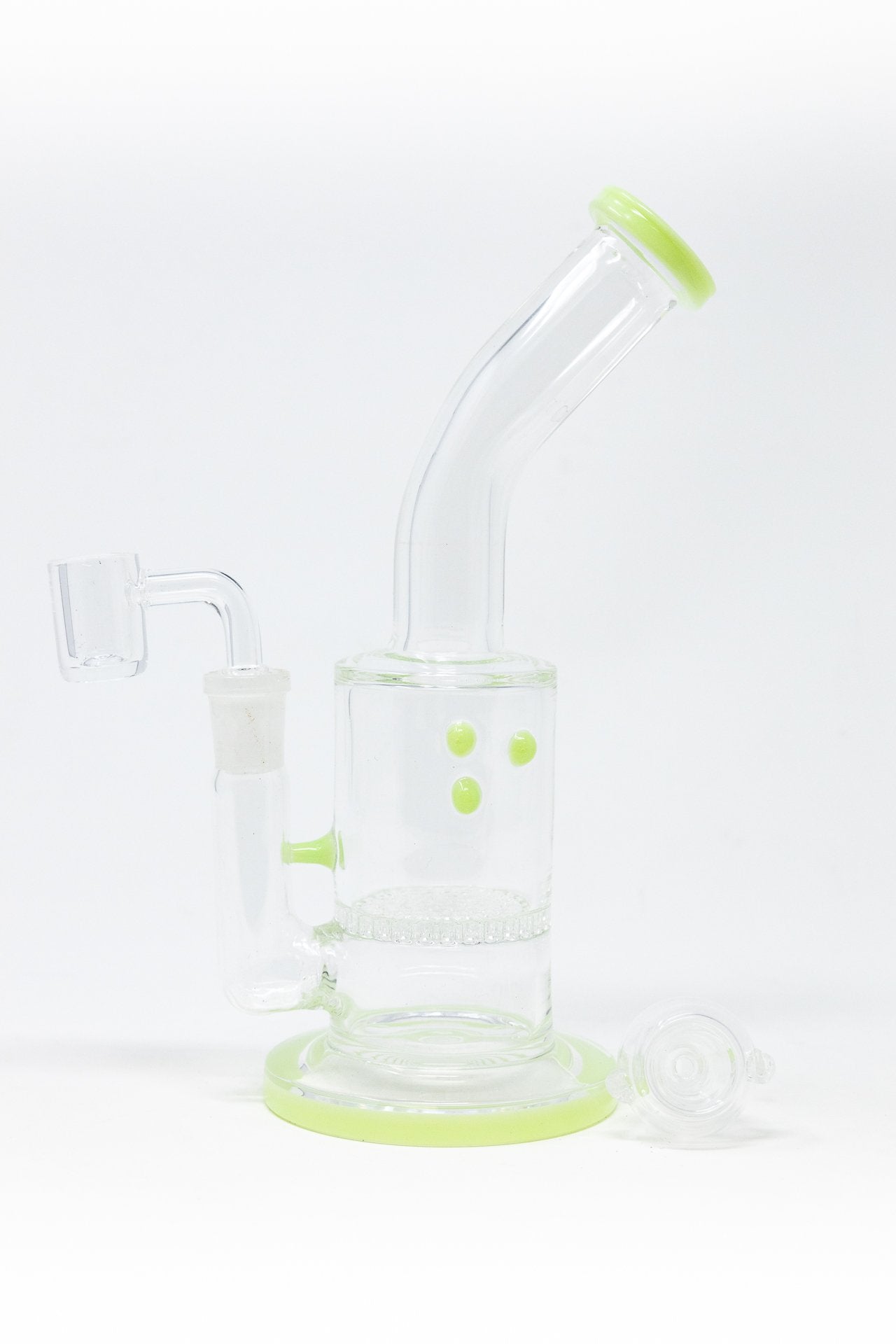 7" Lime Green Honeycomb Shower Bend Dab Rig
