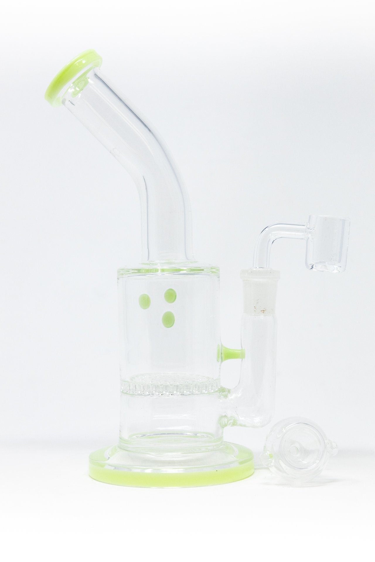 7" Lime Green Honeycomb Shower Bend Dab Rig
