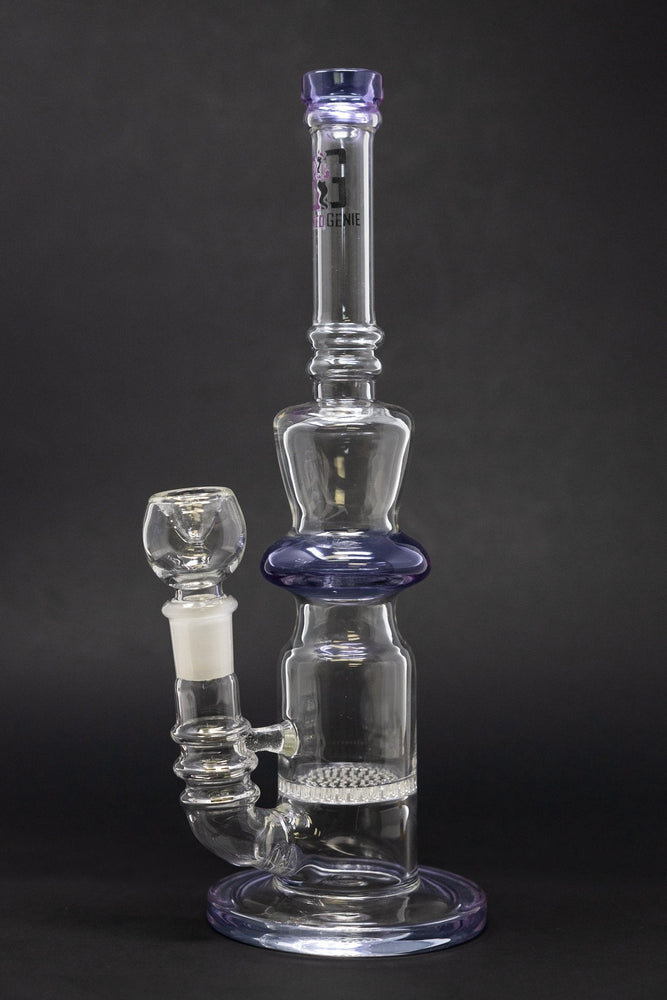 12" Stoned Genie Purple Lavender Honeycomb Bong