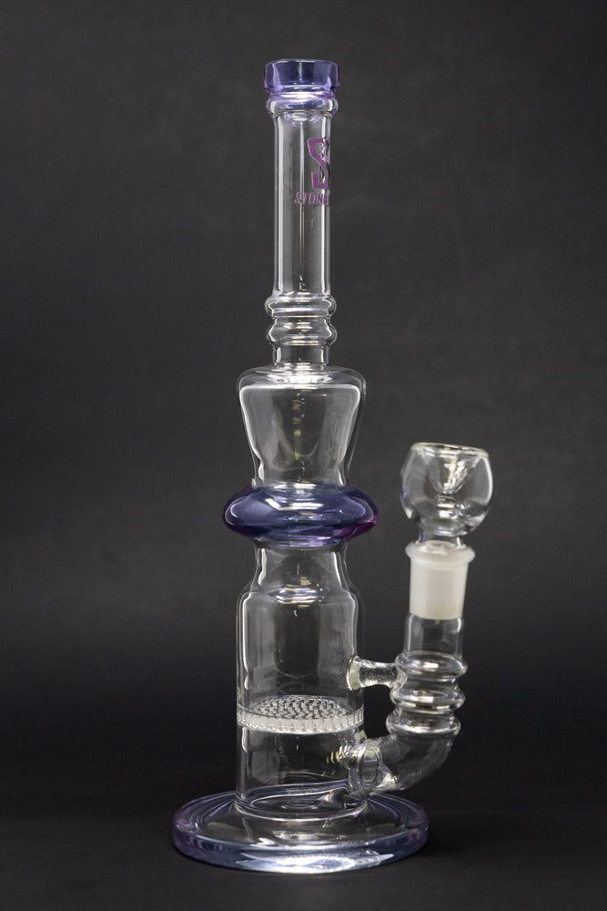 12" Stoned Genie Purple Lavender Honeycomb Bong