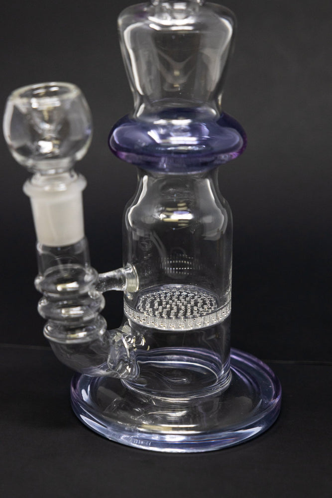 12" Stoned Genie Purple Lavender Honeycomb Bong