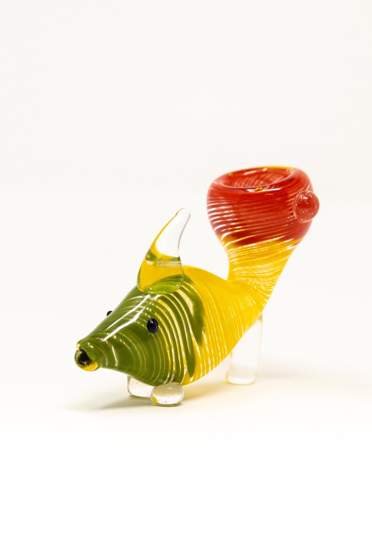 3.5" Rasta Fish Glass Pipe StonedGenie.com